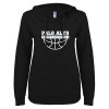 Thumbnail image for  ENZA Womens Black V Notch Raw Edge Fleece Hoodie