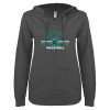 Thumbnail image for  ENZA Womens Dark Heather V Notch Raw Edge Fleece Hoodie