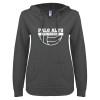 Thumbnail image for  ENZA Womens Dark Heather V Notch Raw Edge Fleece Hoodie