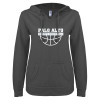 Thumbnail image for  ENZA Womens Dark Heather V Notch Raw Edge Fleece Hoodie