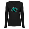 Thumbnail image for  Womens Black Long Sleeve V Neck Tee 