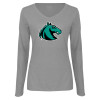 Thumbnail image for  Womens Grey Long Sleeve V Neck Tee 