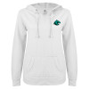 Thumbnail image for  ENZA Womens White V Notch Raw Edge Fleece Hoodie