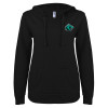 Thumbnail image for  ENZA Womens Black V Notch Raw Edge Fleece Hoodie
