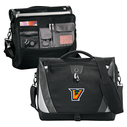  Black/Grey Slope Computer Messenger Bag - V Secondary Logo