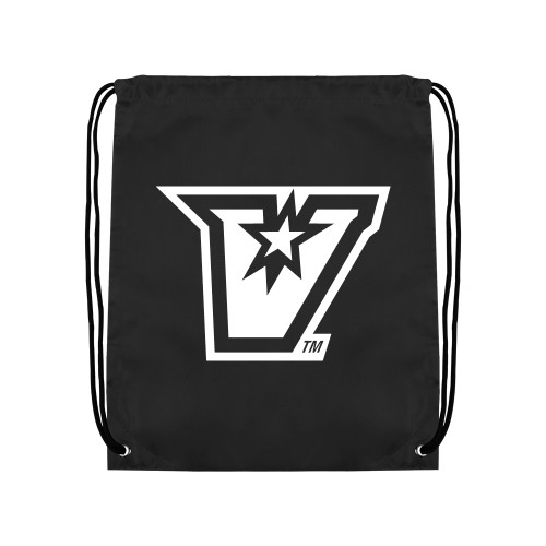  Black Drawstring Backpack - V Secondary Logo