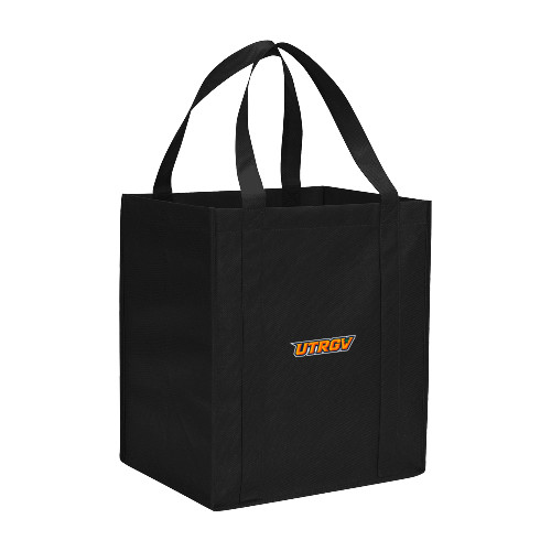  Non Woven Black Grocery Tote - UTRGV Primary Logo