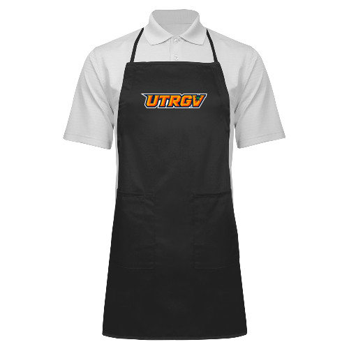  Full Length Black Apron - UTRGV Primary Logo