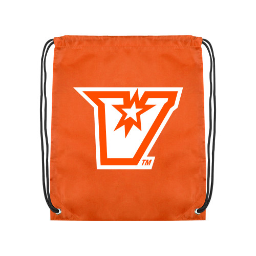  Orange Drawstring Backpack - V Secondary Logo