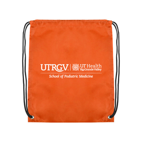  Orange Drawstring Backpack - UTRGV - School of Podiatric Medicine