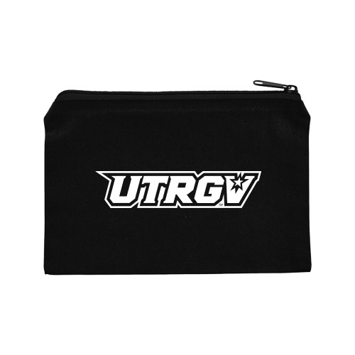  8oz. Black Cotton Travel Pouch - UTRGV Primary Logo