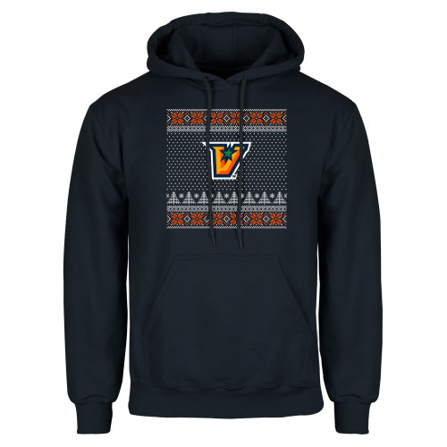  Navy Fleece Hoodie - UTRGV - Ugly Christmas Sweater w Primary Mark
