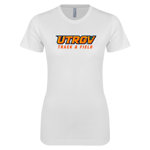  Next Level Womens White Boyfriend Tee - Track and Field