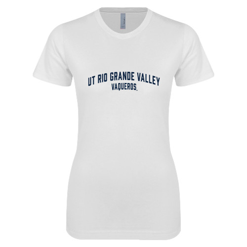  Next Level Womens White Boyfriend Tee - Collegiate Design