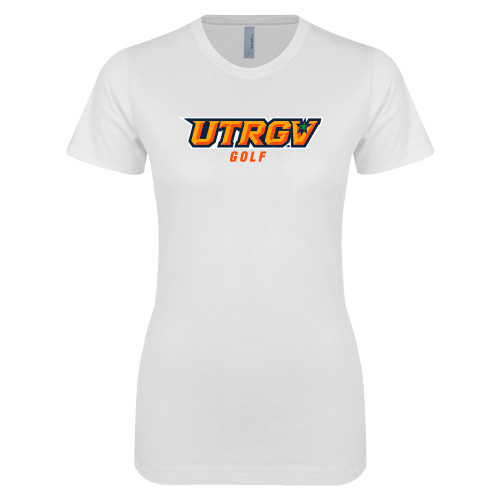  Next Level Womens White Boyfriend Tee - Golf