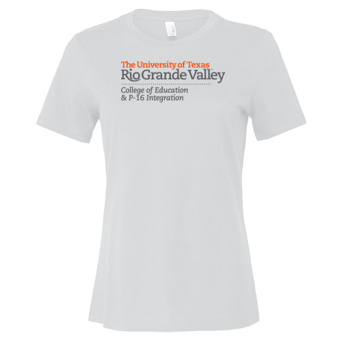  Bella + Canvas Womens White Relaxed Cotton T Shirt - UTRGV - College of Education and P-16 Integration