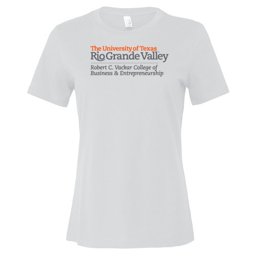  Bella + Canvas Womens White Relaxed Cotton T Shirt - UTRGV - Robert C Vackar College of Business and Entrepreneurship