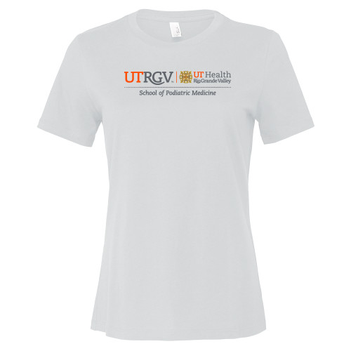  Bella + Canvas Womens White Relaxed Cotton T Shirt - UTRGV - School of Podiatric Medicine