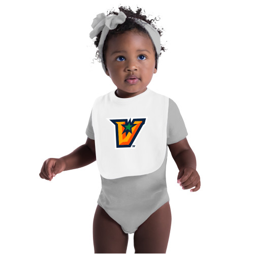  White Baby Bib - V Secondary Logo