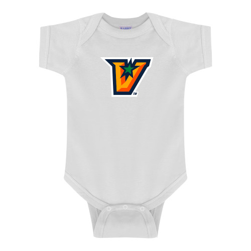 White Infant Onesie - V Secondary Logo