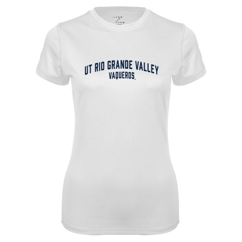  Womens White Performance Tee - Collegiate Design