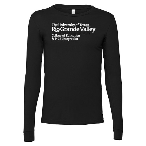  Bella + Canvas Black Jersey Cotton Long Sleeve T Shirt - UTRGV - College of Education and P-16 Integration