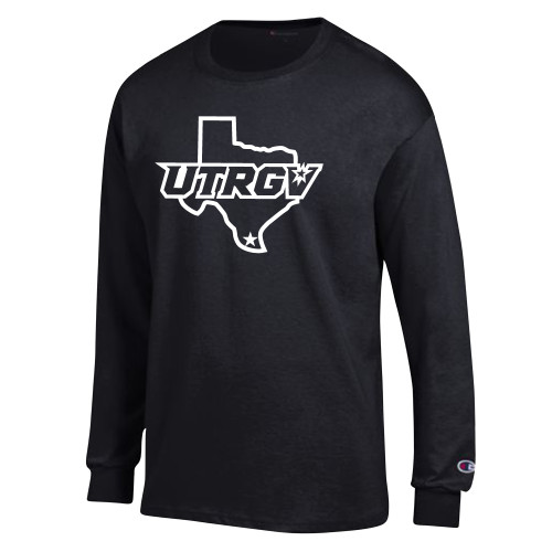  Champion Black Long Sleeve T Shirt - UTRGV Texas