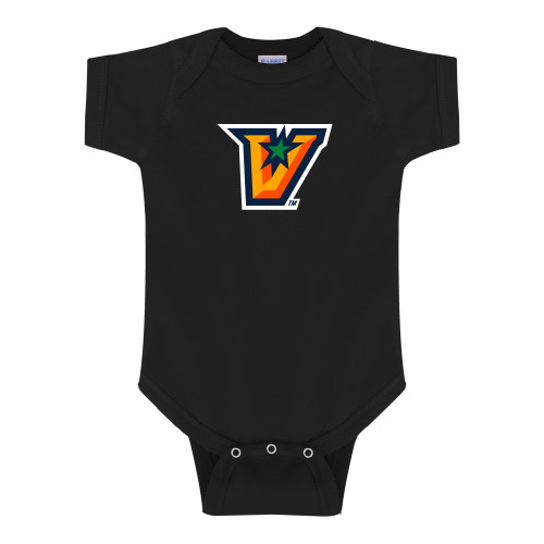  Black Infant Onesie - V Secondary Logo