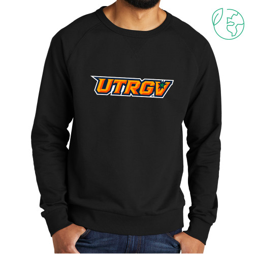  Allmade Black Organic French Terry Crewneck Sweatshirt - UTRGV Primary Logo