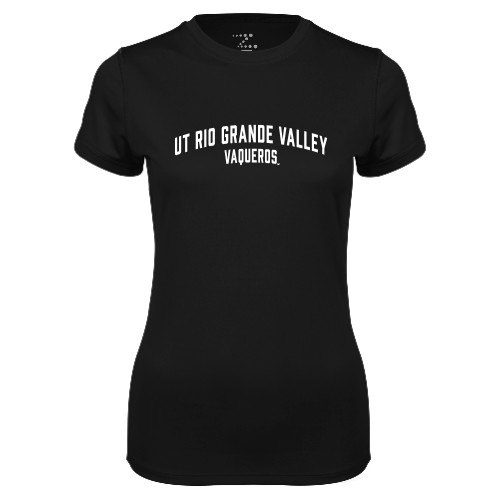  Womens Black Performance Tee - Collegiate Design