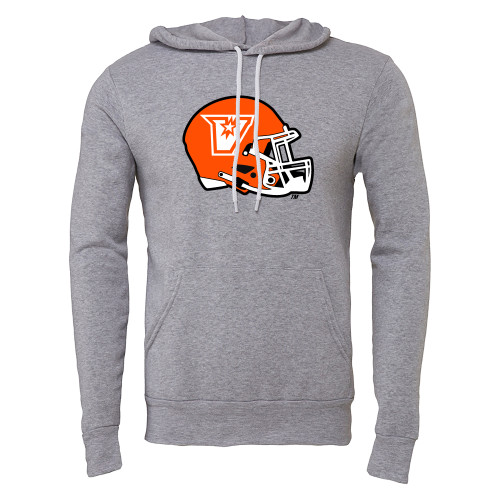  Bella + Canvas Heather Grey Fleece Hood - UTRGV Football Helmet V Mark