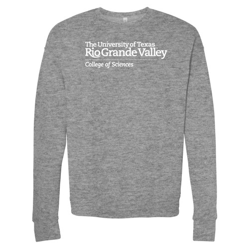  Bella + Canvas Heather Grey Fleece Crew - UTRGV - College of Sciences