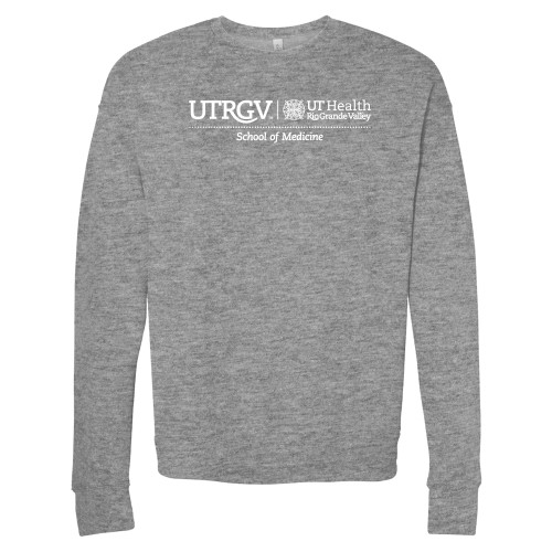  Bella + Canvas Heather Grey Fleece Crew - UTRGV - School of Medicine
