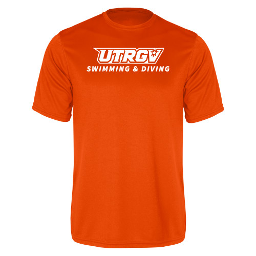  Orange Performance Tee - Swimming and Diving
