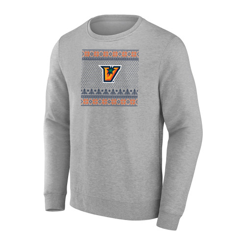  Extended Heather Grey Crew - UTRGV - Ugly Christmas Sweater w Primary Mark