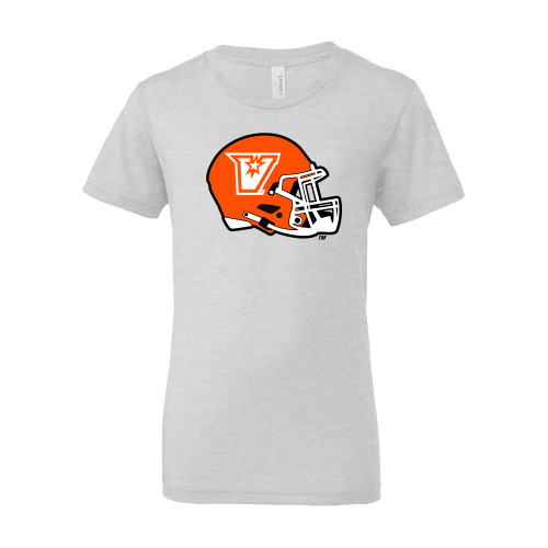  Bella + Canvas Youth Ash Grey Jersey T Shirt - UTRGV Football Helmet V Mark