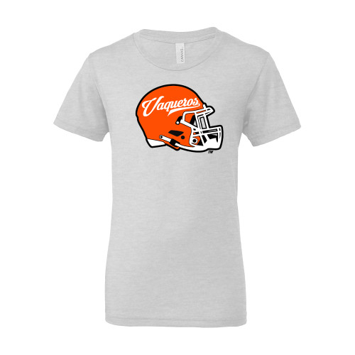  Bella + Canvas Youth Ash Grey Jersey T Shirt - UTRGV Football Helmet Vaqueros