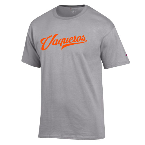  Champion Oxford Grey T Shirt - Vaqueros Script