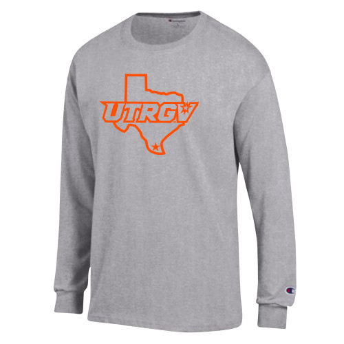  Champion Oxford Grey Long Sleeve T Shirt - UTRGV Texas