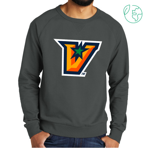  Allmade Dark Grey Organic French Terry Crewneck Sweatshirt - V Secondary Logo