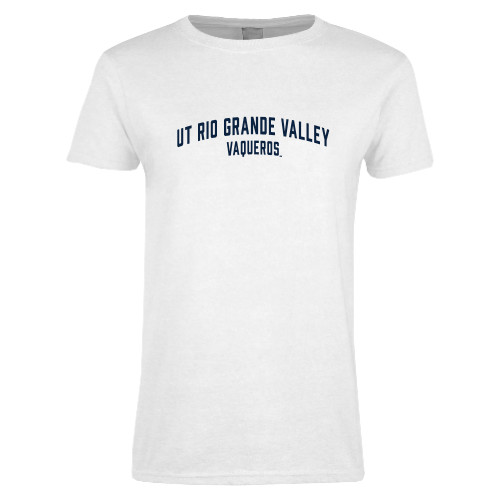  Womens White Short Sleeve Tee - Collegiate Design