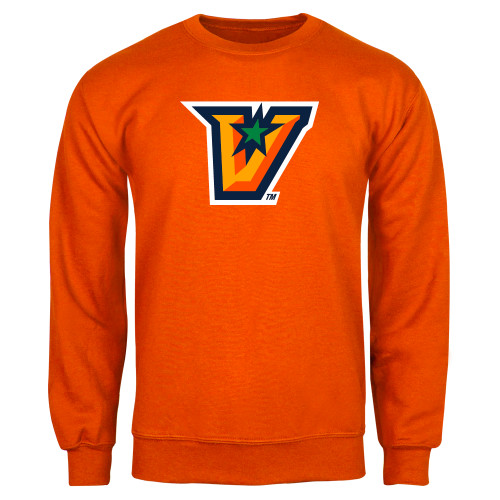  Orange Fleece Crew - V Secondary Logo