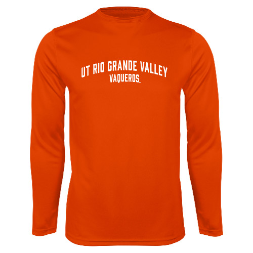  Orange Performance Long Sleeve Shirt - Collegiate Design