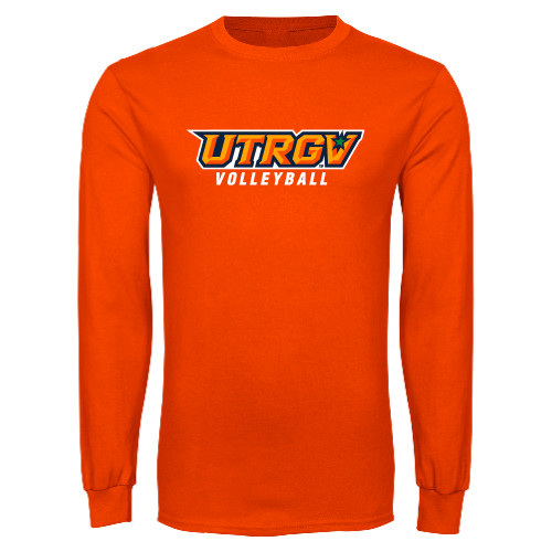  Orange Long Sleeve T-Shirt - Volleyball