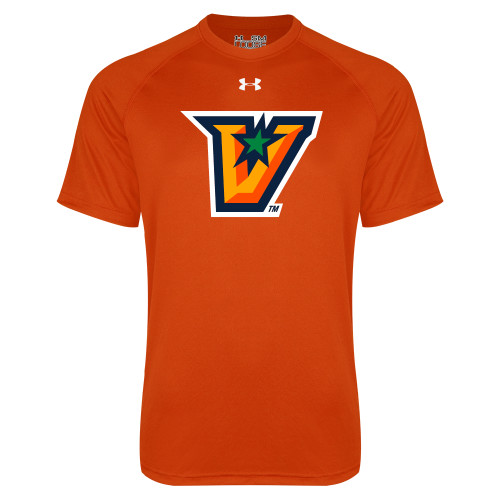  Under Armour Orange Tech Tee - V Secondary Logo
