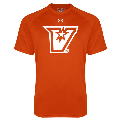  Under Armour Orange Tech Tee - V Secondary Logo