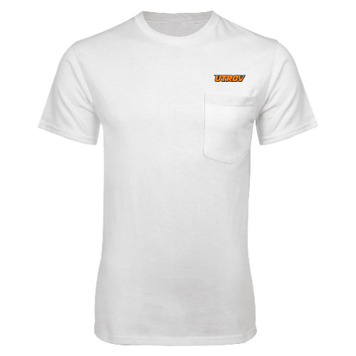  White T-Shirt w/Pocket - UTRGV Primary Logo