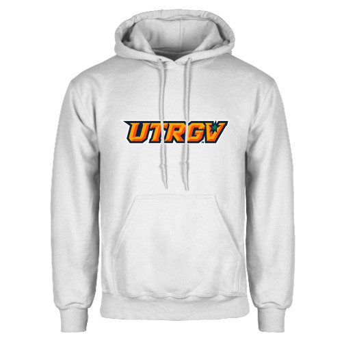  White Fleece Hoodie - UTRGV Primary Logo