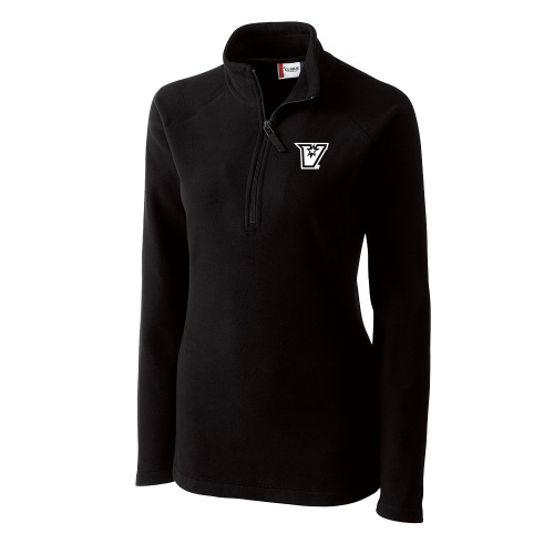  C&B Womens Black Clique Summit Performance Fleece Half Zip - V Secondary Logo