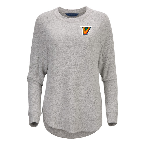  Boxercraft Womens Oxford Grey Heather Cuddle Oversized Crew - V Secondary Logo